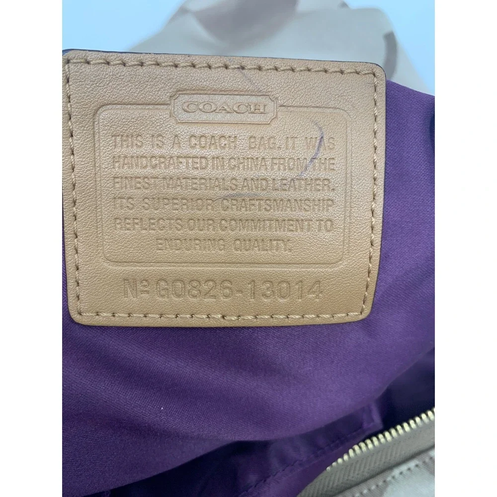 Y2K Vintage Coach Signature Carly HOBO Metallic Gold/Light Brown Canvas 13014